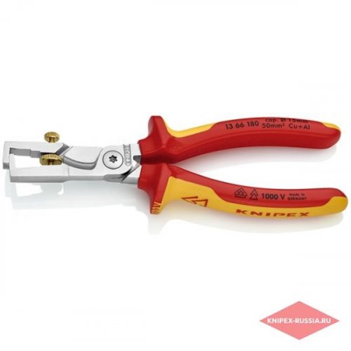 Клещи для уд-ия из-ции, с функцией резания кабеля 180 mm1000 V "Knipex" 