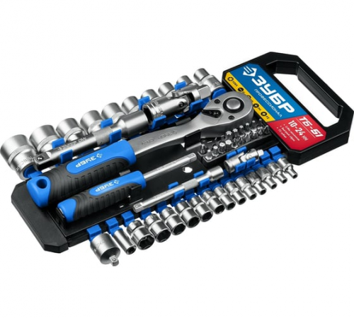 Набор торцовых головок, Профессионал ЗУБР  ТБ-51, 51 предм., (1/2")