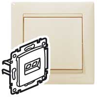 774131 Розетка RJ 45 - 2 выхода, UTP,  Слоновая кость VALENA