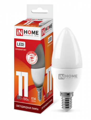 АКЦИЯ Лампа 11w  LED-СВЕЧА-VC 11Вт 230В Е14 6500К 1050Лм IN HOME