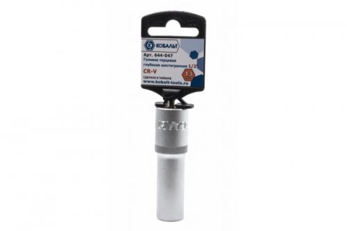 Головка торцевая глубокая КОБАЛЬТ 1/2", 13 мм, Cr-V (1 шт.) подвес