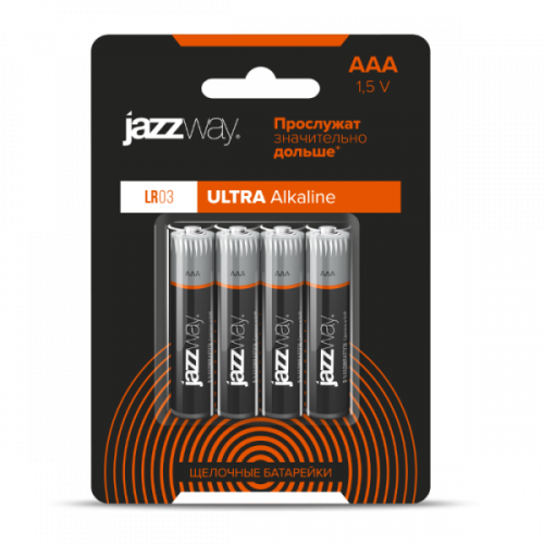 LR03/ААА Батарейка LR03 JAZZway ULTRA Alkaline BL- 4 ЦЕНА за 1шт (4шт. блистер)