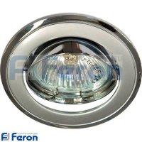 Светильник встраиваемый Feron 301T-MR16 потолочный MR16 G5.3 серый-хром