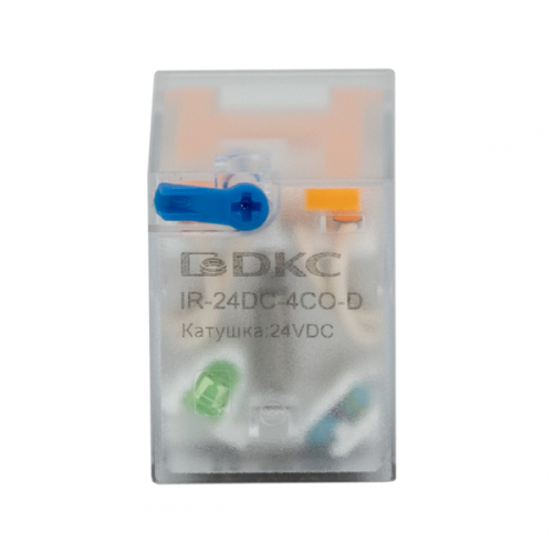 DKC Реле мини промыш. 4CO, ком. ток 6А, AgSnO2, напряжение 12V DC, опция: тест-кнопка+светодиод+защи