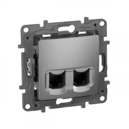 Розетка RJ45х2  кат 5eUTP ETIKA АЛЮ