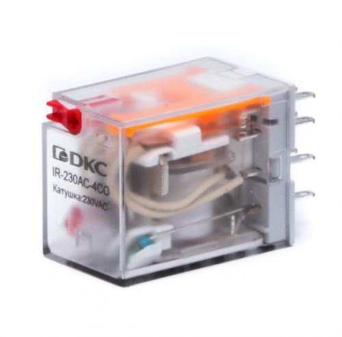 DKC Реле мини промыш. 4CO, ком. ток 6А, AgSnO2, напряжение 115V AC, опция: тест-кнопка+светодиод