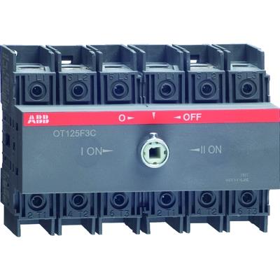 ABB Реверс.руб-к OT125F3C до 125А 3-полюсный (без ручки) для установки на DIN-рейку или монтажную пл