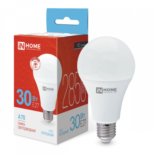 Лампа 30w LED-A70-VC 30Вт 230В Е27 6500К 2850Лм IN HOME