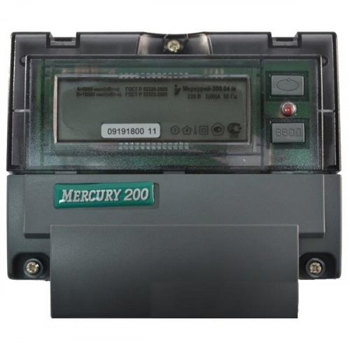 1-ф счетчик Меркурий PLC  200.04 5-60А, ЖКИ.CAN. модем многотарифный