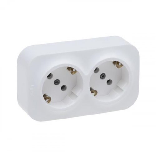 Quteo Белый Розетка 2Х2К+З без шт п/подкл Legrand 