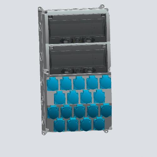 Бокс под автомат.выключатели  300*540 (2*13) с розетками (,розетка Schuko 16A IP44 -18шт) 