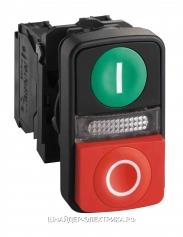 КНОПКА 22ММ ДВОЙНАЯ IP66  С МАРКИРОВКОЙ + LED 