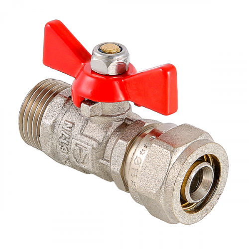Компрессионный кран шаровый, 16х1/2 нар., баб VT.341.N.1604 Valtec