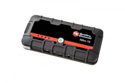 Распродажа! Пусковое устройство QUATTRO ELEMENTI Nitro 14  (12В, 14000 мАч, 450 А,  USB, LCD -  фона