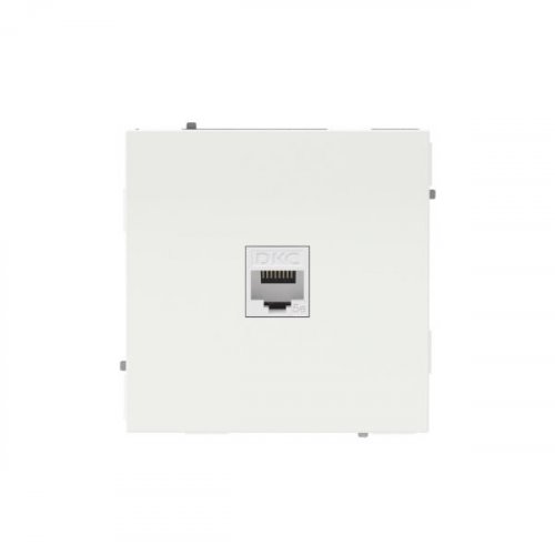 Компьютерная розетка RJ-45 без шторки, кат.5е одинарная, KANT, белая магнолия