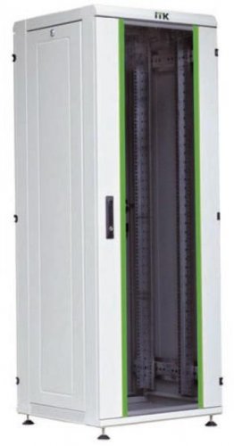 Шкаф сетевой 19" ITK, LINEA N 42U 600x800мм стеклянная передняя дверь серый