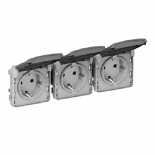 069578 Plexo Розетка 2К+З нем.ст.3п.гор.