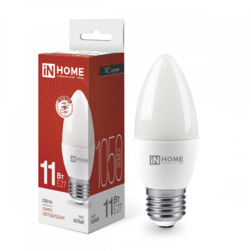 Лампа 11w LED-СВЕЧА-VC 11Вт 230В Е27 4000К 1050Лм IN HOME