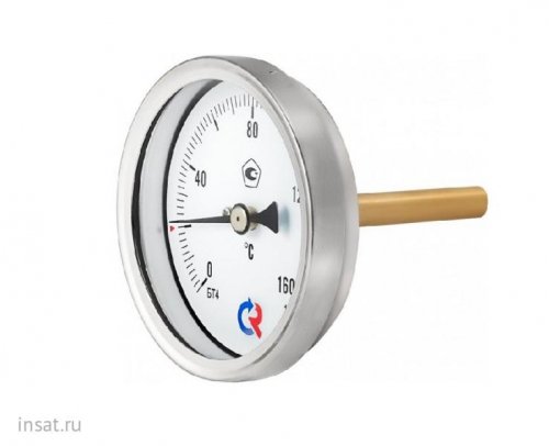 РОСМА Термометр биметаллический БТ51, D100, L= 46 мм, G 1/2", 0-160°С, кл. 1,5