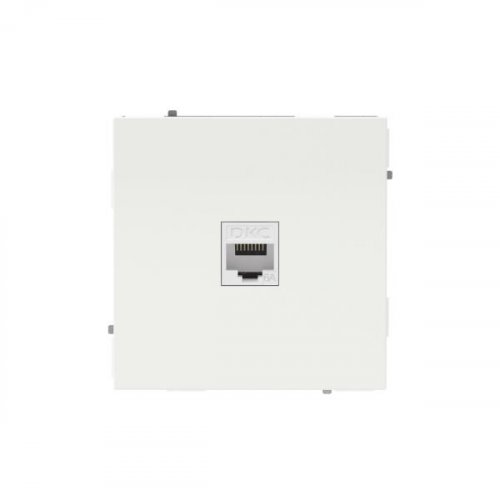 Компьютерная розетка RJ-45 без шторки, кат.6А одинарная,KANT, белая магнолия