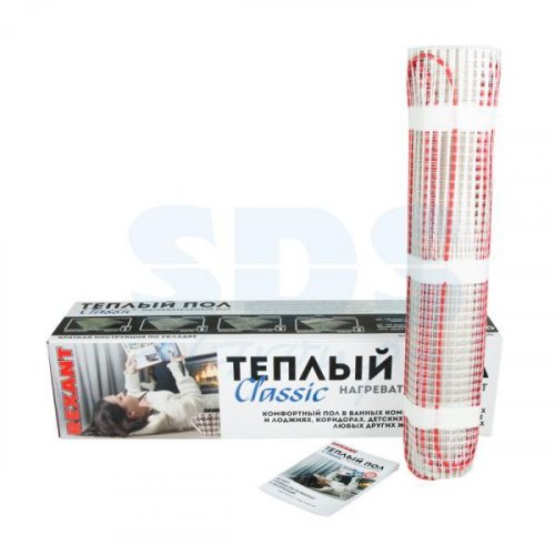 Нагревательный мат REXANT Classic RNX S=2,5 м2   375 Вт двухжильный с экраном (0,5 х 5,0 м)