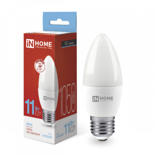 Лампа 11w LED-СВЕЧА-VC 11Вт 230В Е27 6500К 1050Лм IN HOME