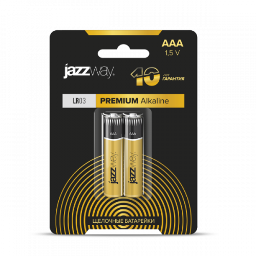 LR03/ААА Батарейка LR03 JAZZway PREMIUM Alkaline BL-2 ЦЕНА за1шт  (2шт. блистер)