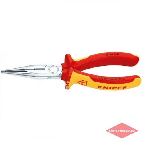 Длинногубцы изолированные прям. 160 мм "Knipex"  1000 V