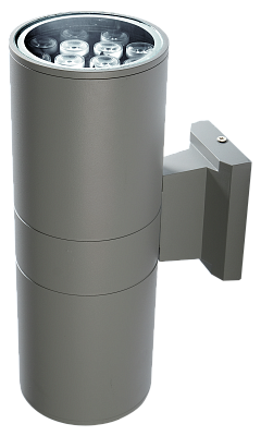 Свет-к уличный PWL-300110/30D 2x12w (подсветка зданий, на две стороны) 6500K  GR IP65 серый Jazzway