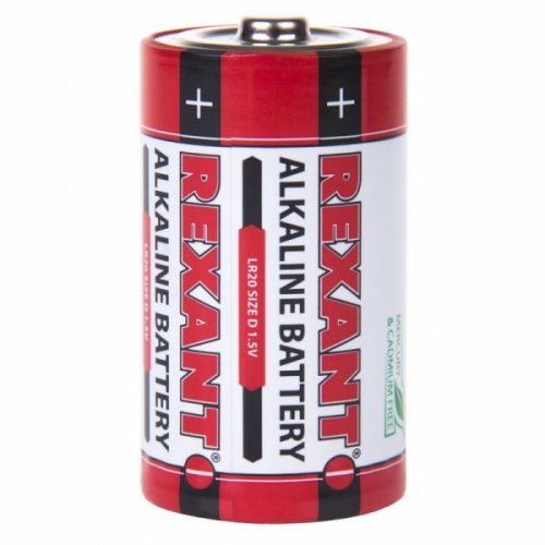 Алкалиновая батарейка D/LR20 1,5 V ЦЕНА за 1шт  (2 шт. блистер) REXANT !!