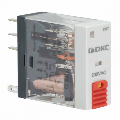 DKC Реле мини промыш. 2CO, ком. ток 8А, AgSnO2, напряжение 24V AC, опция: тест-кнопка+светодиод