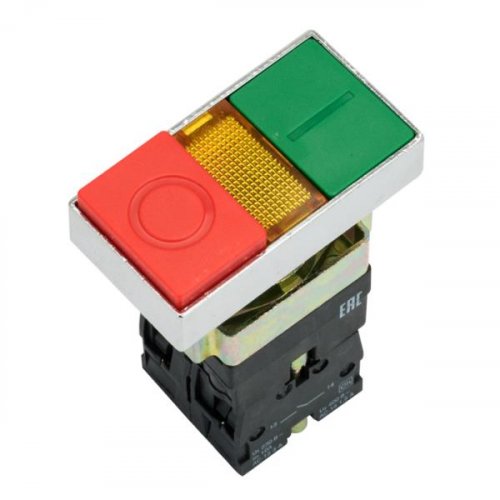Кнопка LAY5-BW8465 "I-O" прямоугольная 230В NO+NC EKF