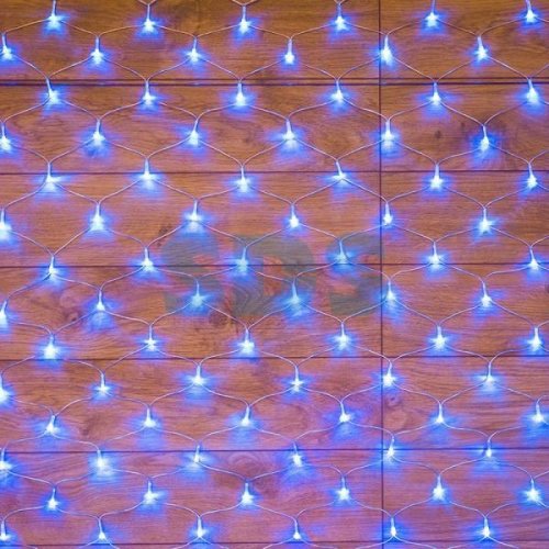 Гирлянда "сеть" 1,8х1,5м,  IP20 -20С, прозрачный ПВХ, 180 LED, цвет: Синий