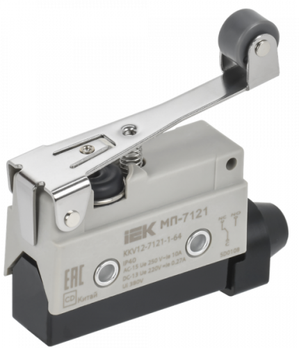 Микропереключатель концевой МП-7121 рычаг с роликом IP40 IEK