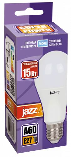 Лампа 15w PLED- SP A60 15w E27 5000K 230/50  Jazzway