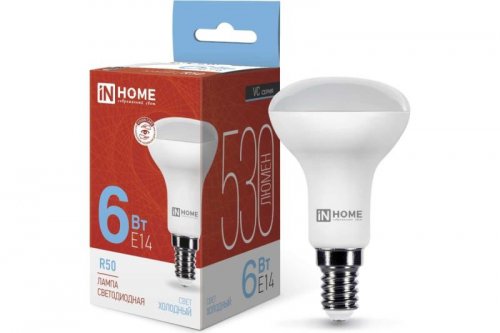 Лампа 6.0w LED-R50-VC 6Вт 230В Е14 6500К 530Лм IN HOME
