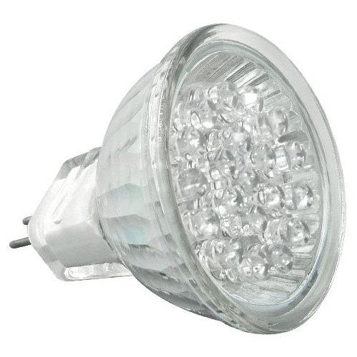 Распродажа! Лампа GU10   1W     HP51    LED21   ХОЛОДНАЯ БЕЛАЯ  230V - 240V, 90lm отражатель, стекло