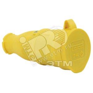 Переносная розетка(кауч.) 2Р+Е 16A,IP44 желтая T-Plast