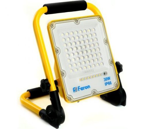 Светодиодный прожектор Feron LL-950 переносной с зарядным устройством  IP66 30W 5Ah 1865, 6400K