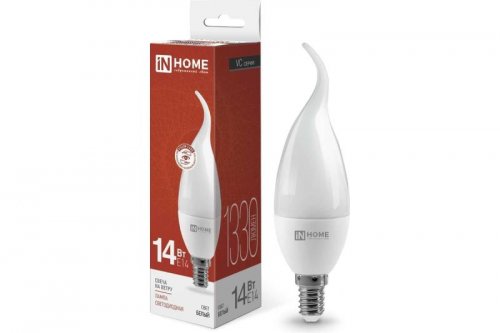 Лампа 14w LED-СВЕЧА НА ВЕТРУ-VC 14Вт 230В E14 4000K 1330Лм IN HOME