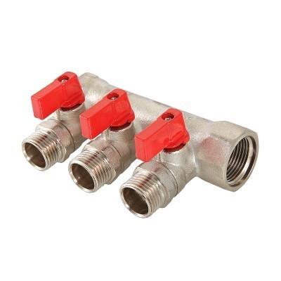 Коллектор на 4 выхода 3/4"х1/2" с отсекающими кранами VALTEC VTc.560.N.0504