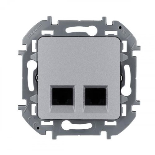 INSPIRIA - алюминий Розетка компьютерная 2ХRJ45 5e UTP 