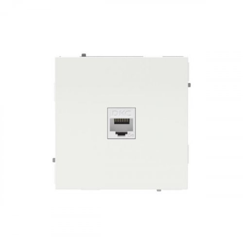 Компьютерная розетка RJ-45 без шторки, кат.5е одинарная, KANT, белый песок