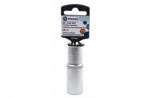 Головка торцевая глубокая КОБАЛЬТ 1/2", 18 мм, Cr-V (1 шт.) подвес
