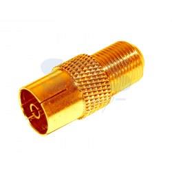 ПЕРЕХОД гнездо F - гнездо TV GOLD    REXANT