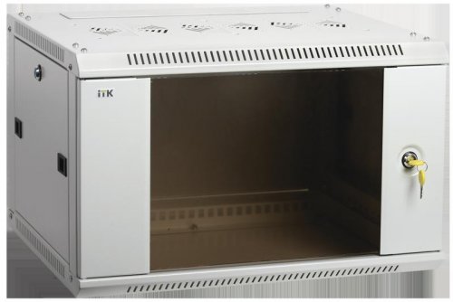 Шкаф LINEA W 6U 600x600 мм дверь стекло, RAL7035