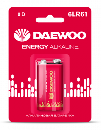 6LR61 Крона Алкалиновая батарейка 6LR61 DAEWOO Energy Alkaline BL-1