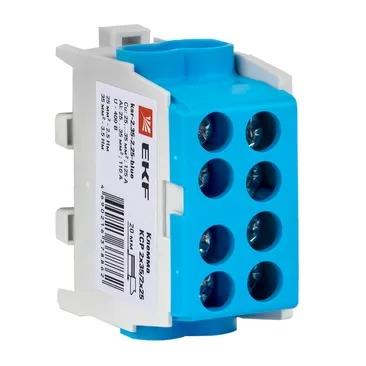 Клемма распределительная КСР с двойным винтом 2x35/2x25 синяя EKF PRO