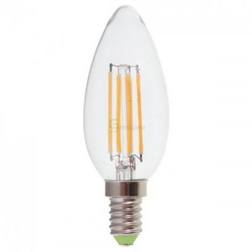 Лампа филамент 5w LED-СВЕЧА-deco Е14 4000К 450Лм прозрачная IN HOME