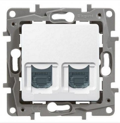 Розетка RJ45х2  кат 6 UTP БЕЛ ETIKA 